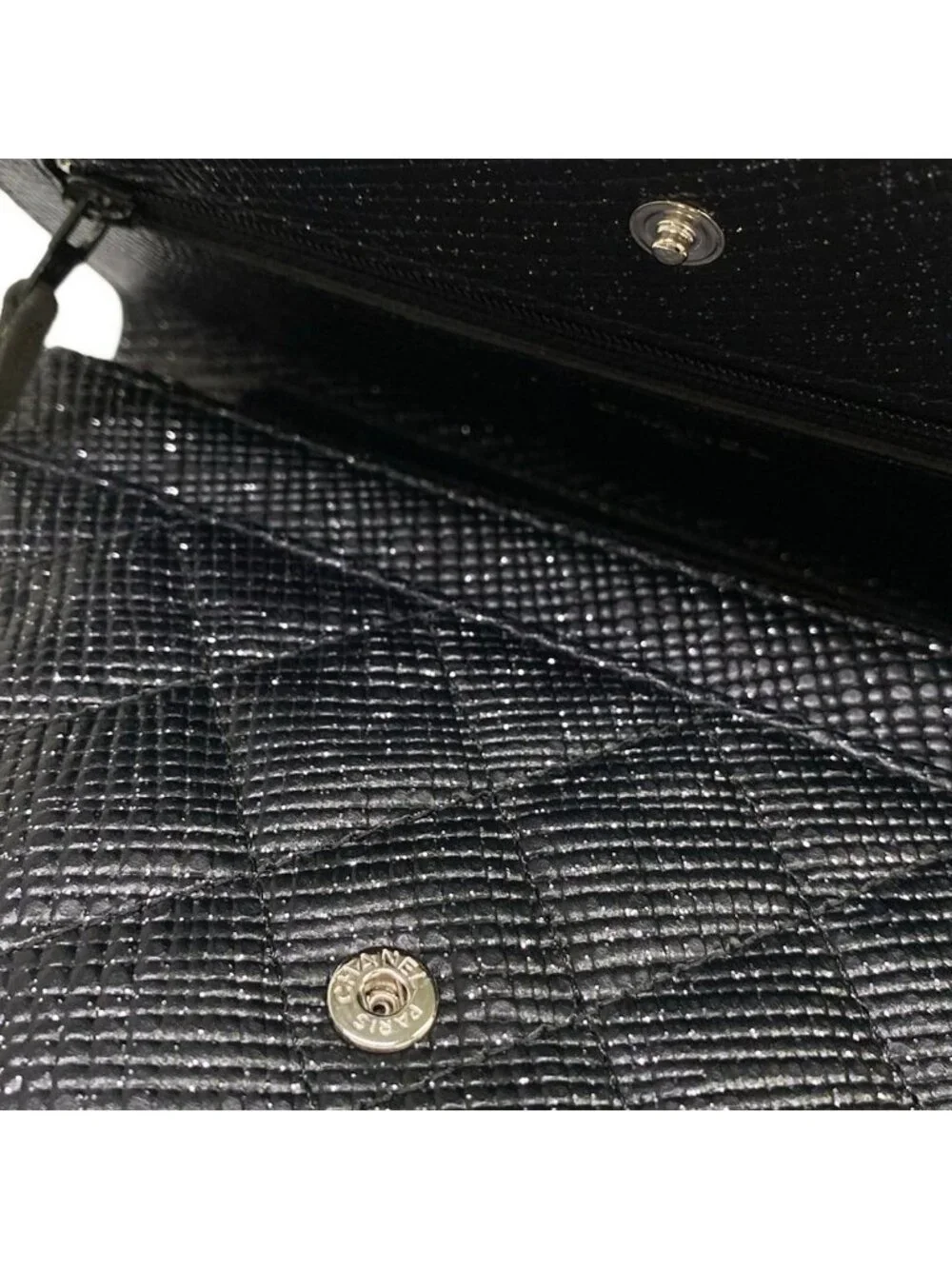 Chanel Wallet Quilted Black Chain Leather Shoulder Bag